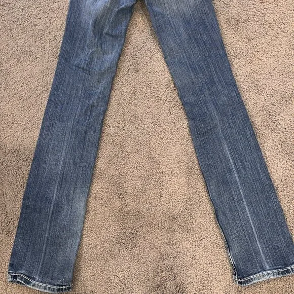 ARIAT REAL DENIM LOW RISE WESTERN BOOT CUT JEANS - W26" L35" EXTRA LONG TALL - Picture 11 of 16